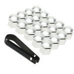 20 pieces 19 mm argent chrome voiture ecrou de roue capuchons boulon couvercle adapte pour vauxhall opel, ...
