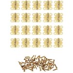 20 pi�ces 20x17mm or mini papillon fer charni�res de porte 4 trous armoire tiroir bo�te � bijoux charni�re ...