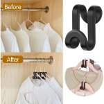 20 pi�ces crochets de cintre noir crochets de connexion pour cintres mini cintres en cascade pour crochets ...