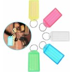 20 pices etiquette clef, porte clefs etiquette porte clef plastique couleur, porte cle avec nom etiquette ...