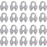 20 pi�ces de mat�riel de serrage de c�ble m�tallique en acier inoxydable, attaches de serrage de verrouillage ...