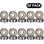 20 pices roulements  billes 608 zz, mtal double blindage, miniature pour skateboard et imprimante ...