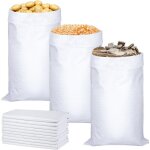 20 sacs tiss�s blancs 60 x 105 cm sac en polypropyl�ne, 50kg sac � gravats grand sac de dechets reutilisable ...