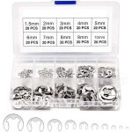 200 e - clips anneau de retenue externe snap, kit de assortiment anneau de circlips interne acier inoxydable ...