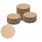 200 �tiquettes cadeaux en kraft brun en forme d'�ventail (6cm de diam�tre) pour l'emballage artisanal ...