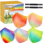 200x masques de protection multicolore 3 couches certificat ce elaster ffp2