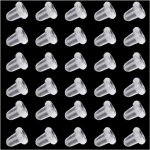 200 pi�ces de bouchons d'oreille en silicone transparent, bouchons de boucle d'oreille, boucles de s�curit� ...