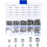 200 pi�ces vis sans t�te en acier inox, m3 m4 m5 m6 m8 vis � m�taux, assortiment kit de fixations vis ...