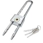 200mm cadenas � anse longue avec cadenas en acier lamin� imperm�able � l'eau pour porte, armoire, longue ...