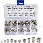 200pcs vis allen acier inoxydable vis sans t�te hexagonale set m�triques accessoires m�talliques professionnel ...