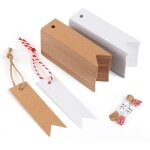 200pi�ces carte kraft �tiquette de 7 2cm blanc & brun �tiquettes cadeaux avec jute naturel 20m et ficelle ...