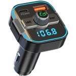 2025 bluetooth voiture [micros doubles puissants], transmetteur fm bluetooth 5. 3 & charger rapide voiture ...