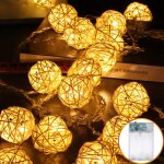 20led boule de rotin guirlandes lumineuses feriques dcoratives romantiques pour dcorer le restaurant ...