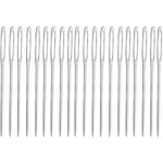 20pcs 6cm aiguilles  coudre  gros chas aiguilles  coudre aiguilles  tricoter (argent)