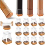 20pcs protection pieds chaise carr� silicone transparent 20 - 26mm - patins feutre envelopp� prot�ge ...