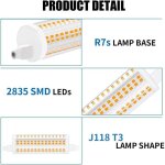 20w 118mm r7s dimmable ampoule led j118 lumi�re du jour 4000k 2200lm double extr�mit� spot �quivaut � ...