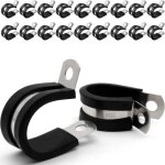 20x colliers de serrage avec garniture en caoutchouc, acier inoxydable colliers de serrage � visser, ...