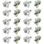 20x taquet plastique transparent � tenon acier 5mm pour tablette bois ou verre meuble �tag�re
