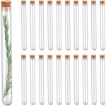 20x tube � essai en verre 15ml avec bouchon en li�ge contenant � drag�es, bonbons, fleurs et �pices d�coration ...