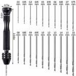 21 pices ensemble de pin vise comprend perceuse  main pin vise et 20 pices mini forets hlicodaux ...