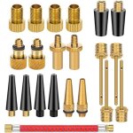 21 pi�ces outils d'adaptateur de valve en laiton, aiguille de pompe � bille, adaptateur de pompe de valve ...