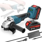 21 v meuleuse d'angle 125mm sans fil, m14 meuleuse d'angle moteur sans balais avec 2 piles 1300 mah pour ...