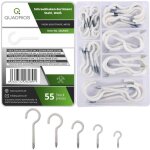 22sa053 assortiment de crochets � vis blanc 55 pi�ces 55 pc(s) - quadrios