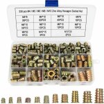 230 pcs �crous hexagonaux m4 m5 m6 m8 m10 avec inserts filet�s, alliage de zinc insert filet� hexagonale ...