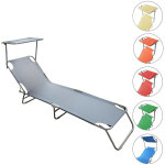 Mediawave store - 2309p transat pliant avec dossier réglable et parasol couleur: beige Mediawave store - 2309p transat pliant avec dossier réglable et parasol couleur: beige