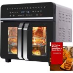 23l mini four electrique friteuse sans huile xxl, friteuse air fryer � double tiroir 1800w avec �cran ...