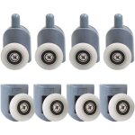 23mm galets de porte de douche, 8pcs porte de douche roulettes, poulie de porte de douche, roulettes ...