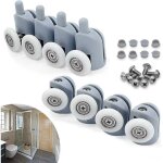 23mm roulette porte coulissante, 8 pcs galet porte rouleau roulette roue pour cabine salle de bain