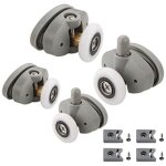 23mm roulette porte de douche, 4pcs 23mm roulettes de porte de douche coulissantes, pour trou de verre ...