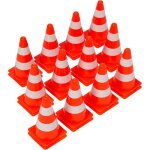 24 c�nes de signalisation, plot, c�nes circulation (23cm) - c�nes de s�curit� avec bandes r�fl�chissantes ...