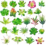 24 pack plantes succulentes artificielles jardin miniature faux cactus floral bricolage maison fausses ...