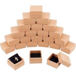 24 pcs kraft carr� marron carton bijoux anneau bo�tes papier cadeau bo�te au d�tail pour anniversaires, ...