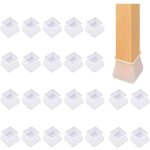 24 pcs pied de chaise silicone embout de chaise protection pied cache pied de table carr� pr�venir les ...