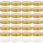 24 pcs pots à confiture avec couvercles dorés verre 110 ml vidaxl 24 pcs pots à confiture avec couvercles dorés verre 110 ml vidaxl