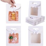 24 pcs sac papier kraft avec poign�e, sacs cadeaux avec fen�tre pochette cadeaux emballage cadeau pour ...