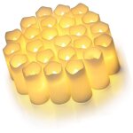 24 pi�ces bougies led �lectriques sans flamme vacillante �lectrique fausse bougie en plastique composants ...