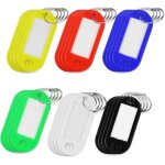 24 porte clef etiquette, porte - cls en plastique 6 couleurs, porte cls couleur tiquette inscriptibles ...