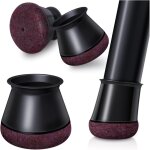 24 prot�ge - pieds de chaise en silicone noir moyen, avec housses et embouts en caoutchouc, pour meubles, ...