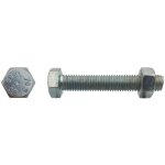 25 boulons charpente m�tallique sb f / total 18 x 50 mm - iso 4017 - 4032 en 15048 - 8. 8 - zingu� blanc ...