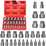 25 pi�ces extracteur de vis casse endommag�es, extracteur de boulon goujon, tourne a gauche extracteur ...