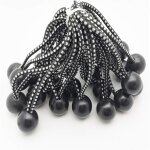 25 tendeur elastique caoutchouc professionnel avec boule (noir 150 mm) pour tentes, baches, affiches. ...