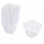 Paris prix - lot de 25 verrines carrées en plastique réutilisable 'mini apéritif' 6cl or Paris prix - lot de 25 verrines carrées en plastique réutilisable 'mini apéritif' 6cl or