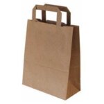 250 sac cabas kraft brun 26x14x33cm 70gr / m� poign�es plates - sphere