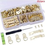 Alovez - 251 pcs or crochet tableau + tournevis accroche tableau mural fixation cadre en dent de scie ...