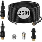 25m tuyau d�boucheur canalisation nettoyage haute pression pour k�rcher k2 k3 k4 k5 k6 k7 hd hds, 180bar ...