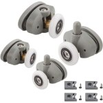 25mm roulette porte de douche, 4pcs 25mm roulettes de porte de douche coulissantes, pour trou de verre ...